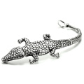 Bijoux en acier inoxydable hip hop bracelet de crocodile en or noir en or noir